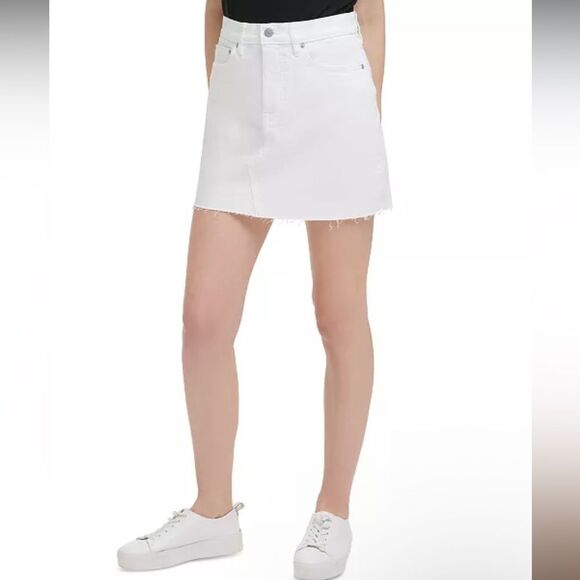 Calvin Klein Jeans White A-Line Mini Skirt - Picture 1 of 6
